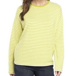 NWT Eileen Fisher Striped Merino Wool Rolled Neck Sweater